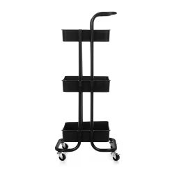 Carrito auxiliar negro con 3 niveles