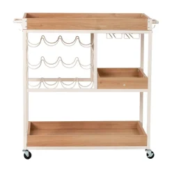 Carrito cocina ILUN beige con 3 baldas