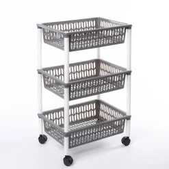 Carrito con 3 cestas gris