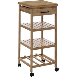 Carrito Multiusos De Bambú 3 Estantes