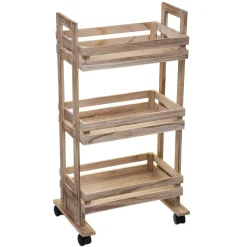 Carro De Almacenaje De Madera C/Ruedas