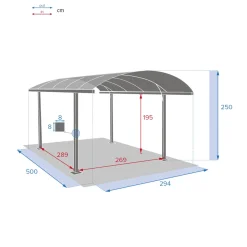 Cenador BELIZE grafito 5x3m
