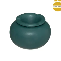 Cenicero Redondo De Cerámica 12.5x8Cm