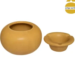 Cenicero Redondo De Cerámica 12.5x8Cm