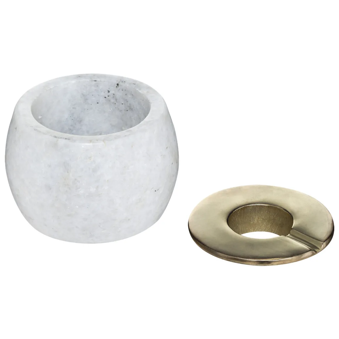 Cenicero Redondo Mármol Blanco 12x9.5Cm