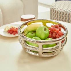 Centro de mesa SKY plateado de poliresina