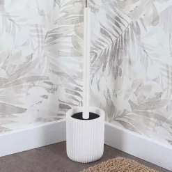 Cepillo WC Blanco Estriado