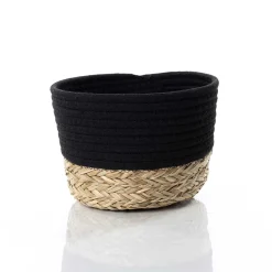 Cesta baño negro natural 20x25cm