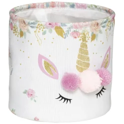 Cesta Blanca Unicornio 22x20Cm