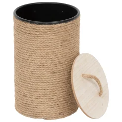 Cesta con tapa beige 38x25cm