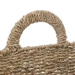 Cesta Cora Beige De Rafia Para Colgar