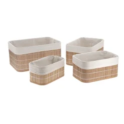 Cesta De Bambú Forrada Con Tela