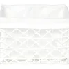 Cesta de baño blanca forrada con tejido 18x21cm