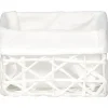 Cesta de baño blanca forrada con tejido