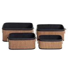 Cesta de baño de bambú con asa de madera 26x36cm