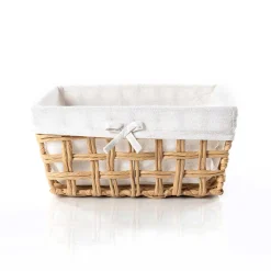 Cesta de baño natural y lino 24x32cm