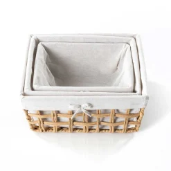 Cesta de baño natural y lino 24x32cm