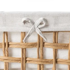 Cesta de baño natural y lino 35X28X17cm