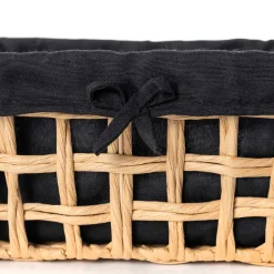 Cesta de baño negra y beige 20x28cm