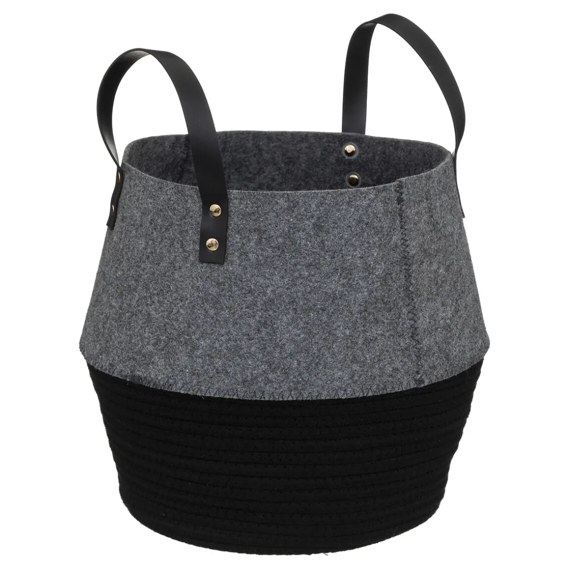Cesta de fieltro gris y negro SOUL 31cm