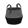 Cesta de fieltro gris y negro SOUL 28cm