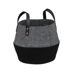 Cesta de fieltro gris y negro SOUL 28cm