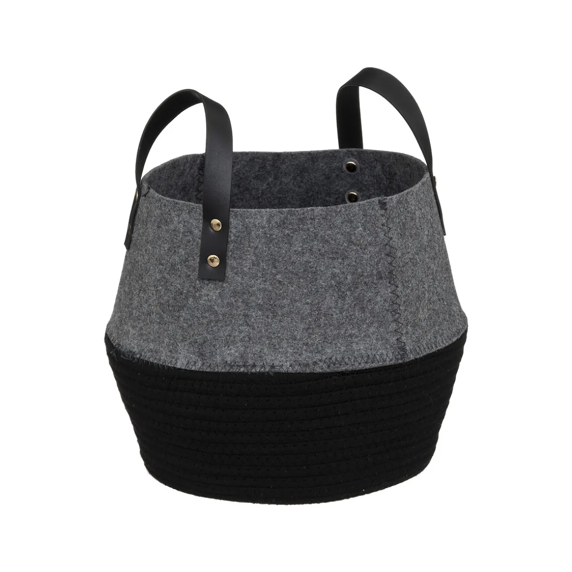 Cesta de fieltro gris y negro SOUL 28cm