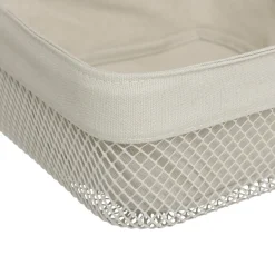 Cesta de pan cuadrado MAYAJ beige de metal