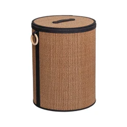 Cesta para colada con tapa y asa de madera 48cm