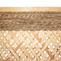 Cesta redonda beige de bambú 34x37cm