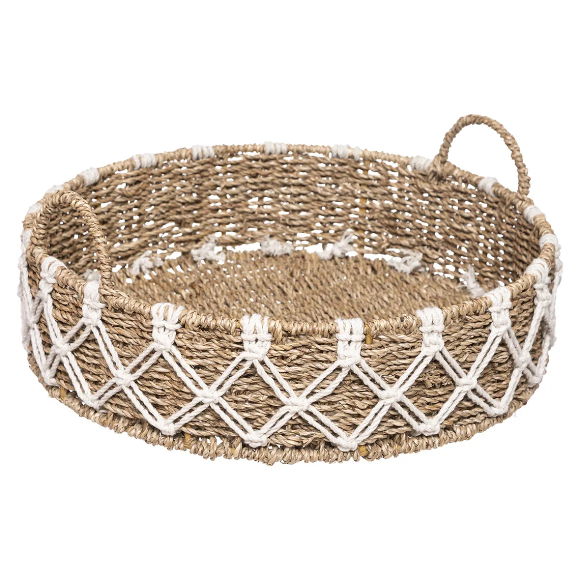 Cesta Redonda De Macramé 38.5x15.5Cm