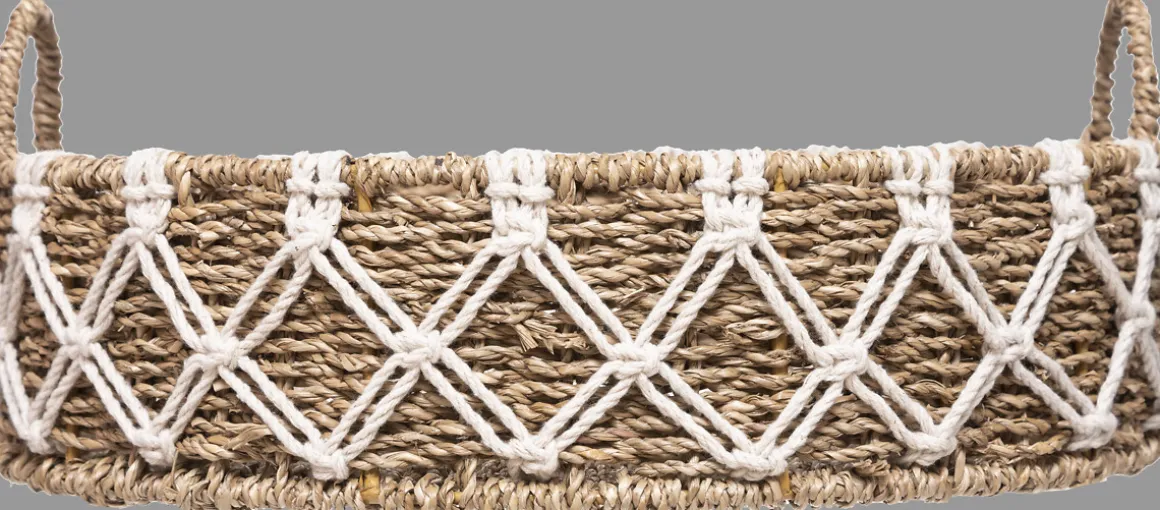 Cesta Redonda De Macramé 38.5x15.5Cm