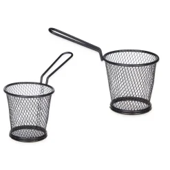 Cesta Servir Metálica Negra 8x16x11.5