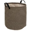 Cesta VALY zig-zag beige y negro de yute 32cm