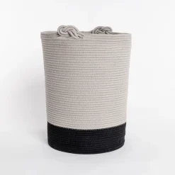 Cesta wc beige de algodón 37x50cm