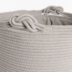 Cesta wc beige de algodón 37x50cm