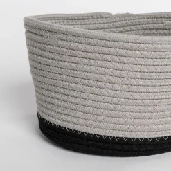 Cesta wc beige de algodón 25x20cm