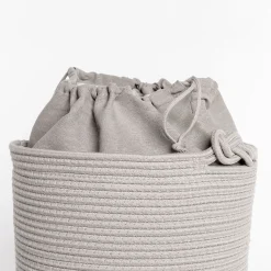 Cesta wc beige de algodón 33X45cm