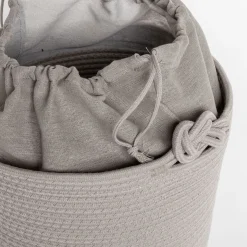 Cesta wc beige de algodón 33X45cm