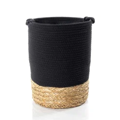 Cesto baño negro y natural 50cm