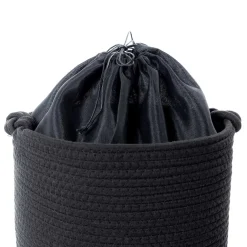 Cesto baño negro y natural 50cm