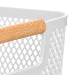 Cesto blanca con asa de bambú 32x20,5cm