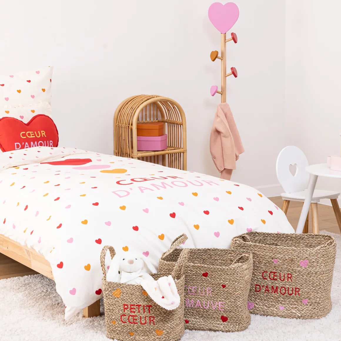 Cesto De Almacenaje Con Corazones