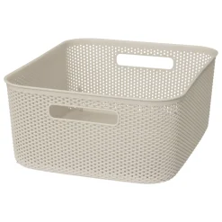 Cesto De Almacenaje De Crochet Beige 11L