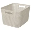 Cesto De Almacenaje De Crochet Beige 19L