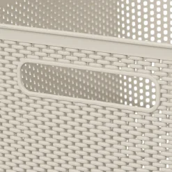 Cesto De Almacenaje De Crochet Beige 19L