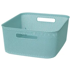 Cesto De Almacenaje De Crochet Azul 11L