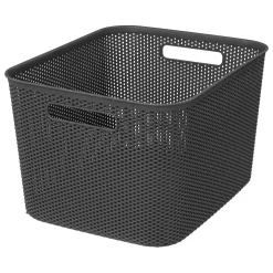 Cesto De Almacenaje De Crochet Gris 19L