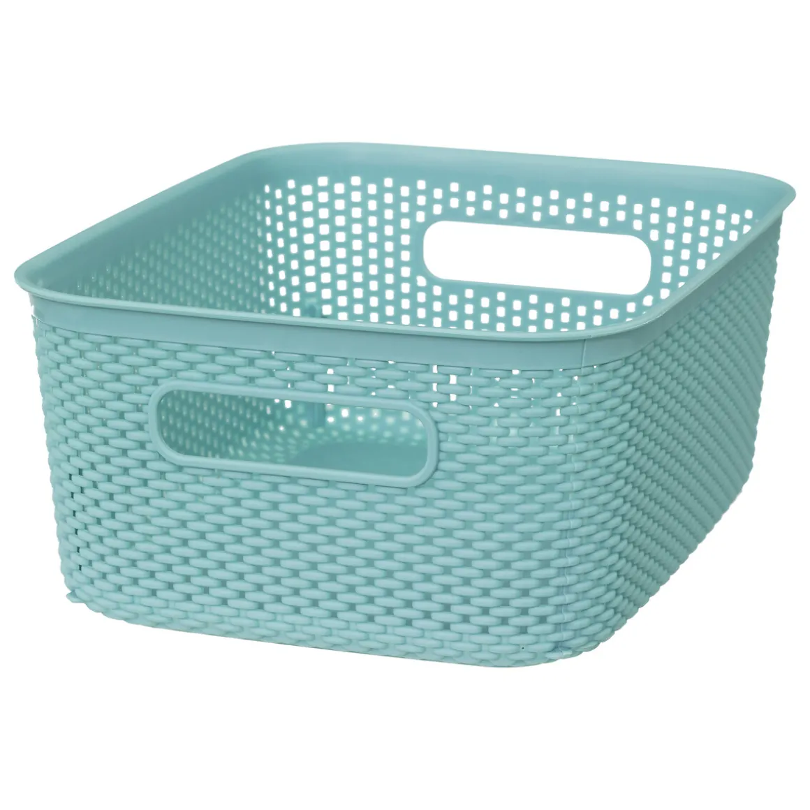 Cesto De Almacenaje De Crochet Azul 4L