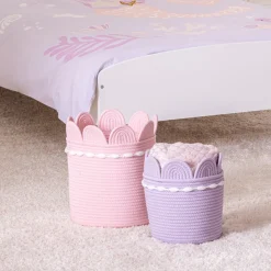Cesto De Almacenaje Sirena Violeta 26x22cm